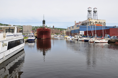 view from the Minnesota Slip Bridge in Duluth MN
